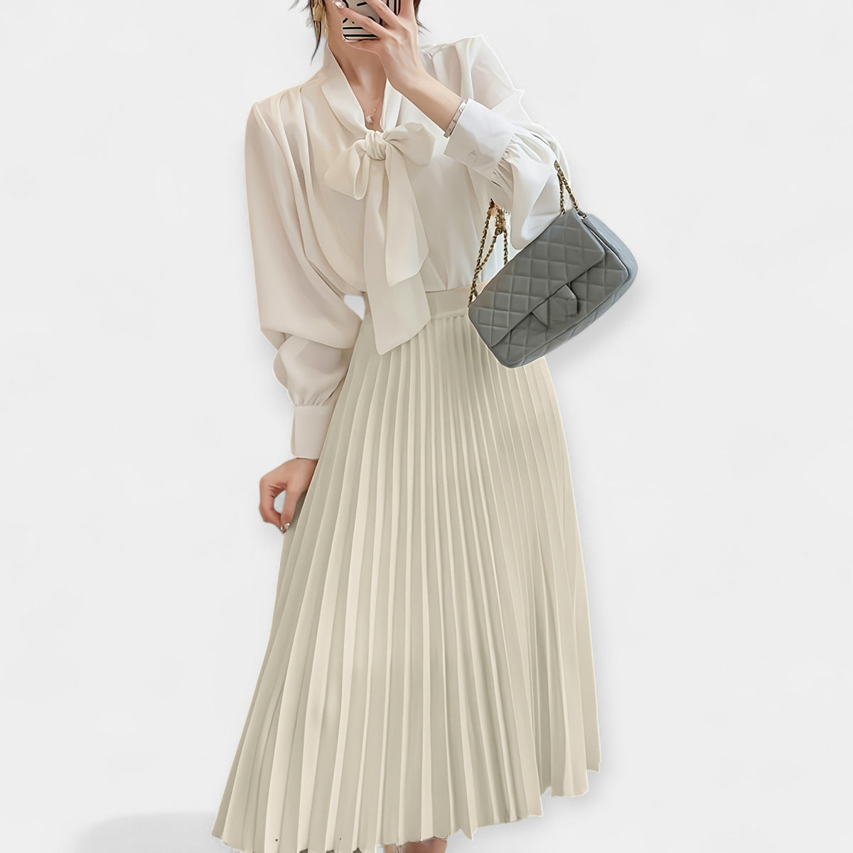 Elegante Gonna Lunga Plissettata in Satin: Stile e Comfort per Ogni Occasione!