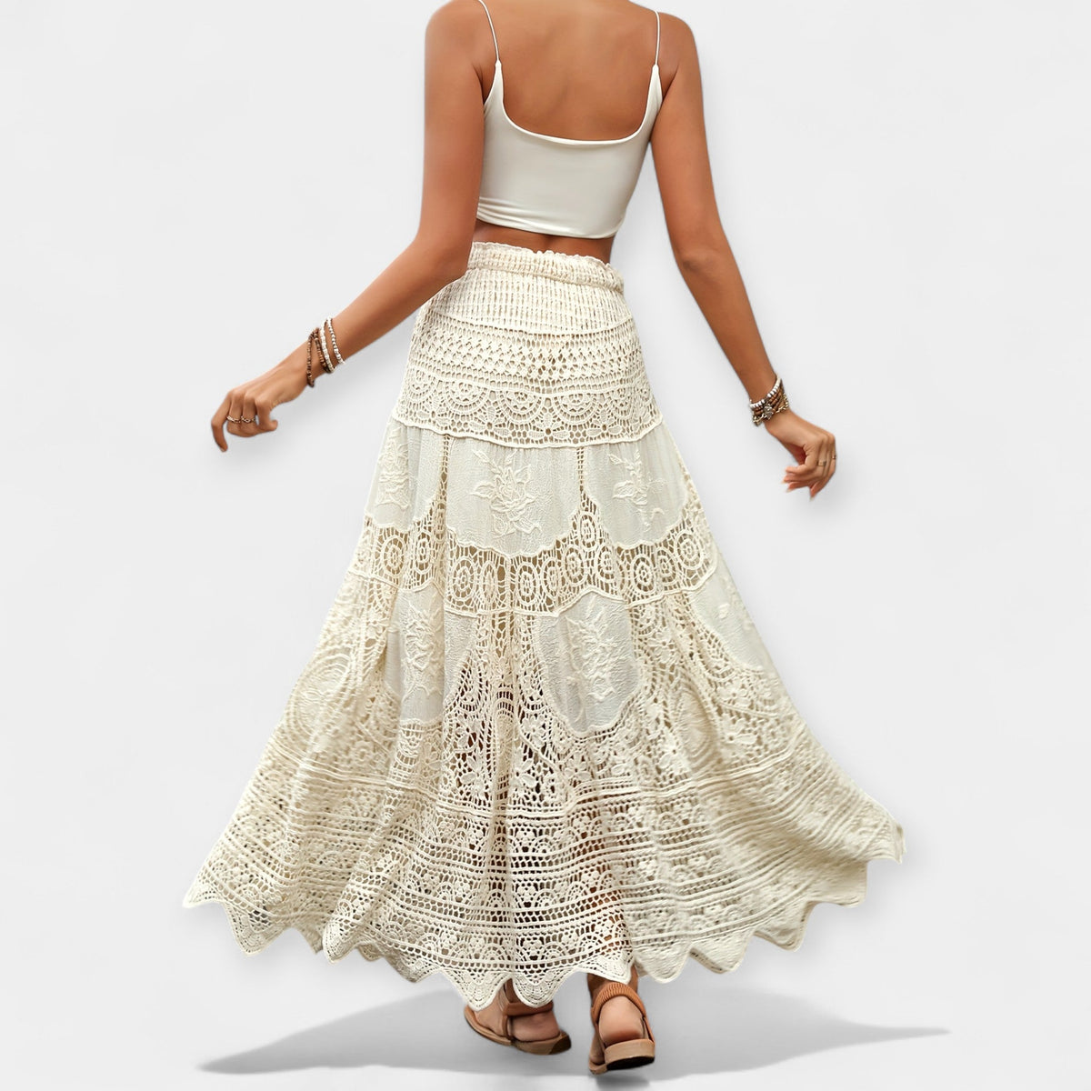 Elegante Gonna Midi in Pizzo: Stile e Femminilità per Ogni Occasione