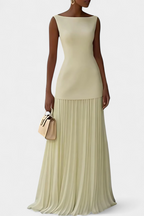 Abito da Sera Lungo in Chiffon Pieghettato Silvana - Eleganza Senza Tempo