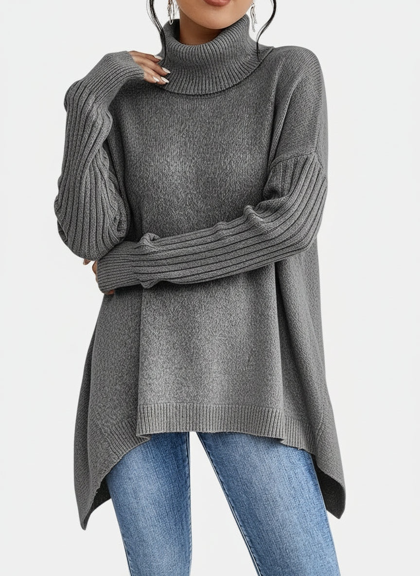 Maglione Lungo a Collo Alto™ | Eleganza Calda e Stile Inconfondibile