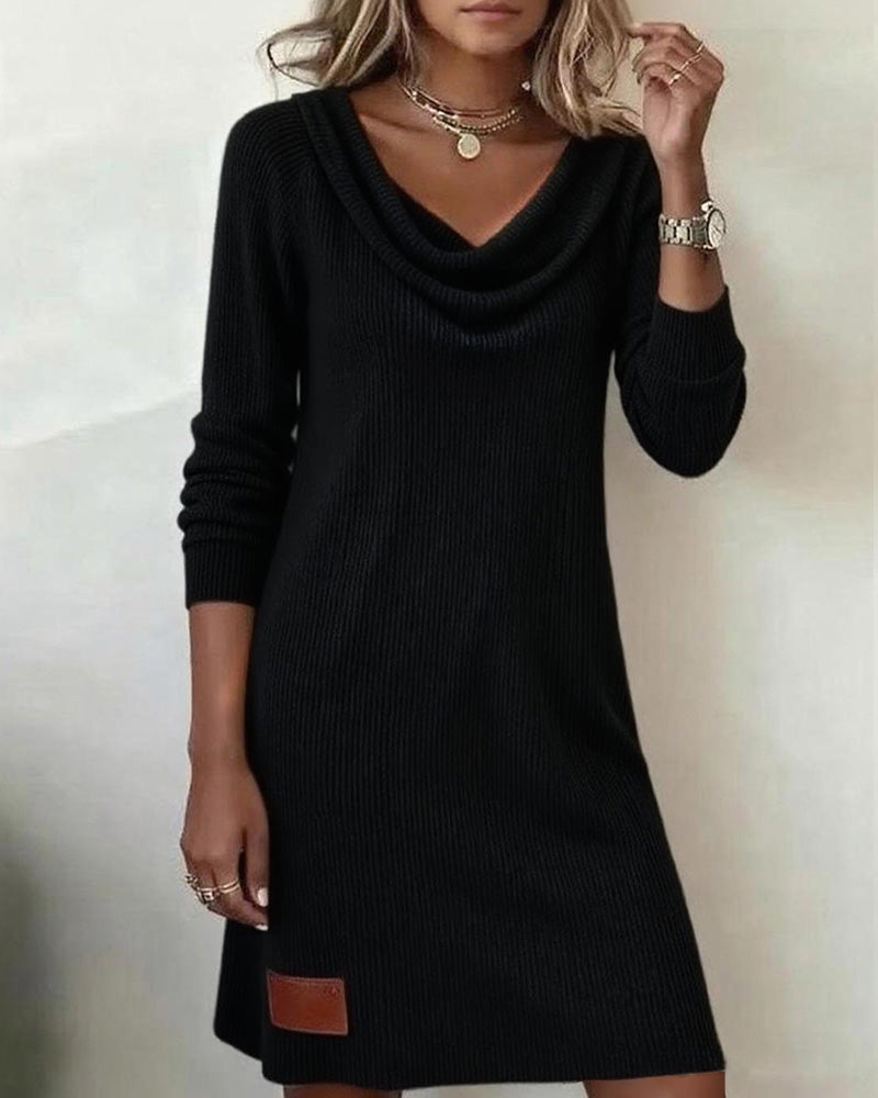 Celine | Abito Elegante Giornaliero con Maniche Lunghe e Collo Alto - Stile e Comfort per Ogni Occasione