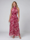 Avien | Elegante Abito Midi con Collo All'Americana - Stile Unico per Ogni Occasione!