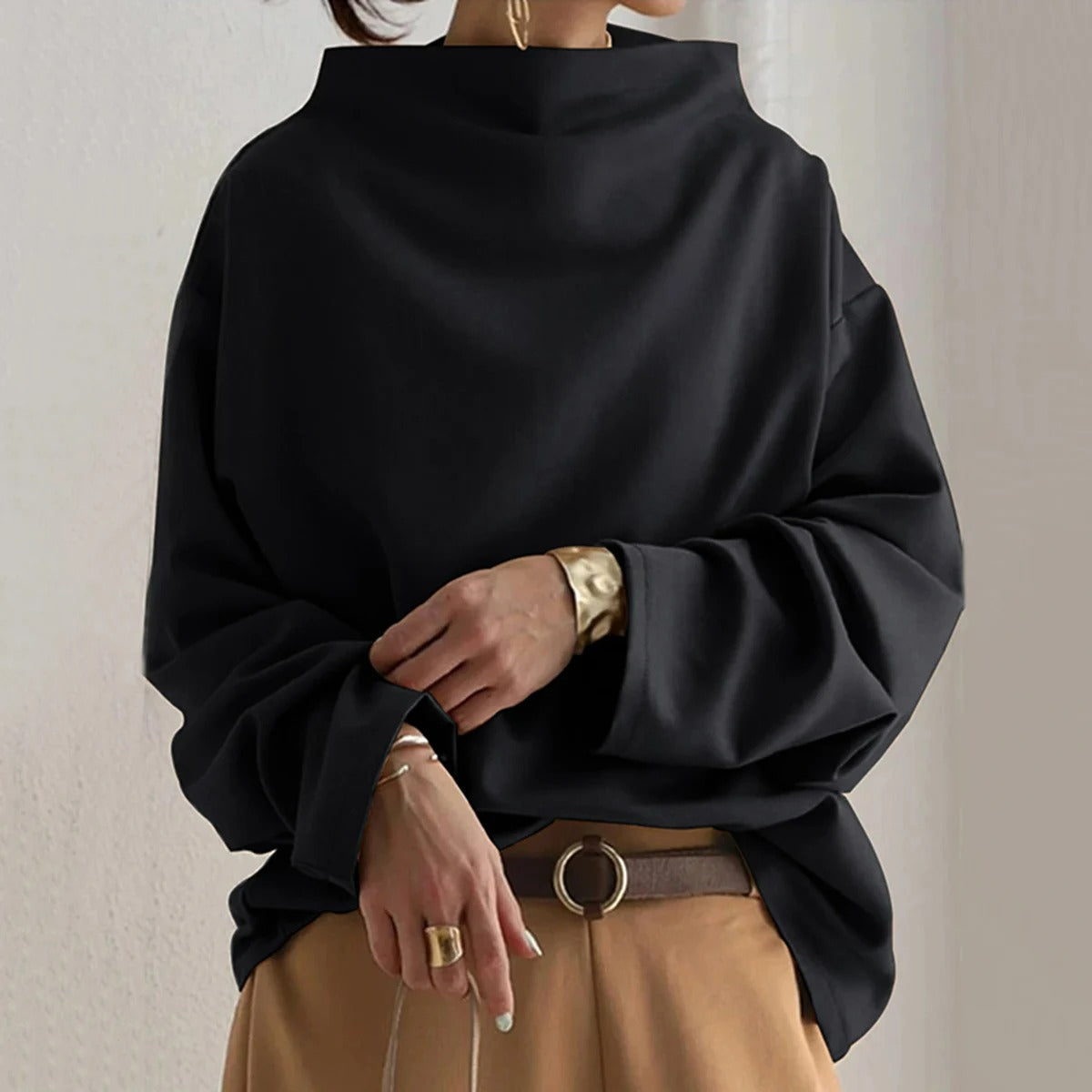 Jersey Susi™ Oversize Nero - Comfort e Stile per Ogni Occasione!