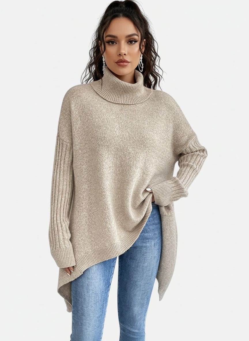 Maglione Lungo a Collo Alto™ | Eleganza Calda e Stile Inconfondibile
