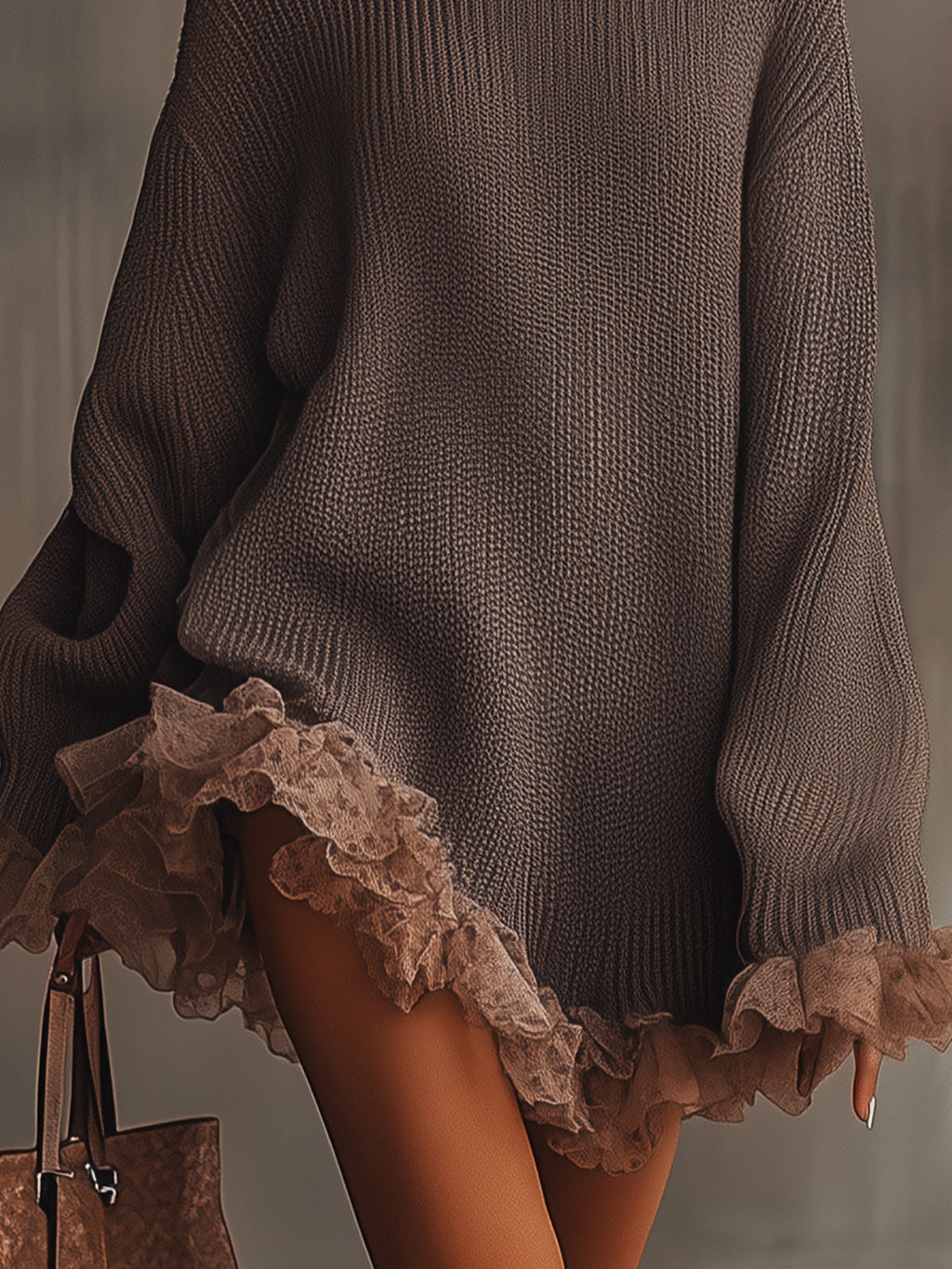 Lira | Abito in Maglia con Volant - Morbido, Caldo e Romantico per un Look Incantevole