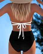 Tuuli™ | Costume da Bagno Alta Vita con Spalline Doppie e Colori a Contrasto - Stile e Comfort per l'Estate!