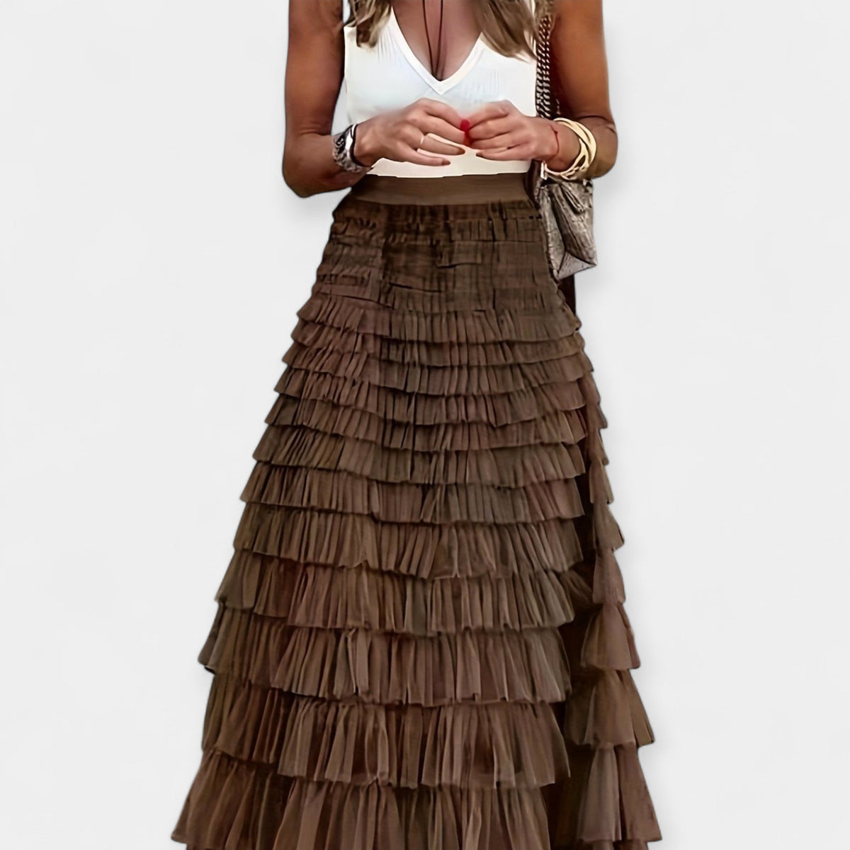 Stupenda Gonna Boho in Raso: Eleganza e Stile Unico
