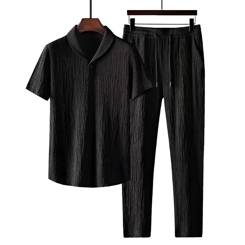Set Elegante: Polo e Pantaloni in Cotone per un Look Fresco e Confortevole
