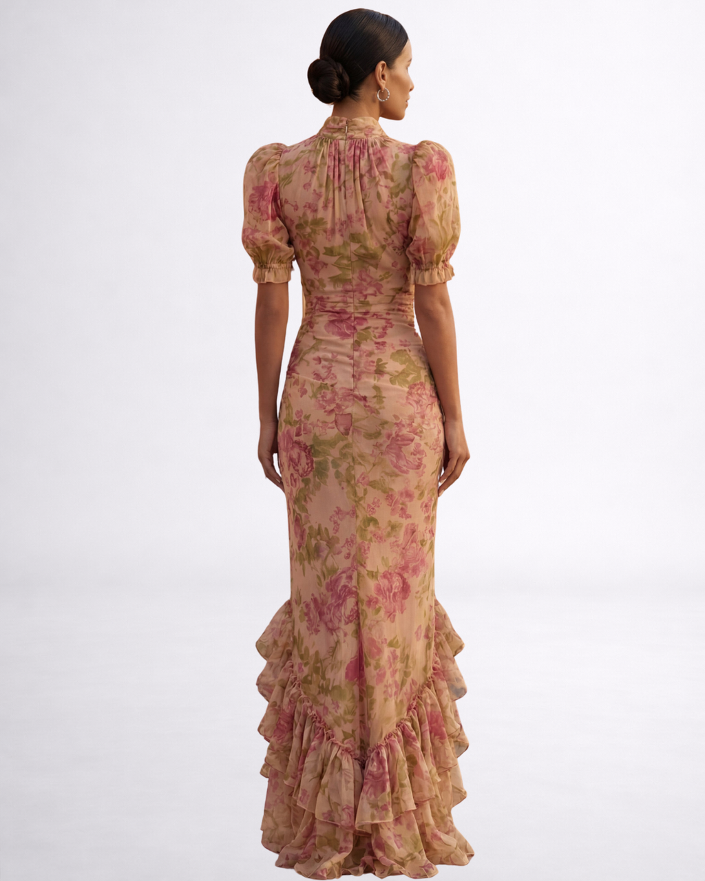 Rosario | Abito Lungo Floreale in Chiffon: Eleganza e Stile per Ogni Occasione