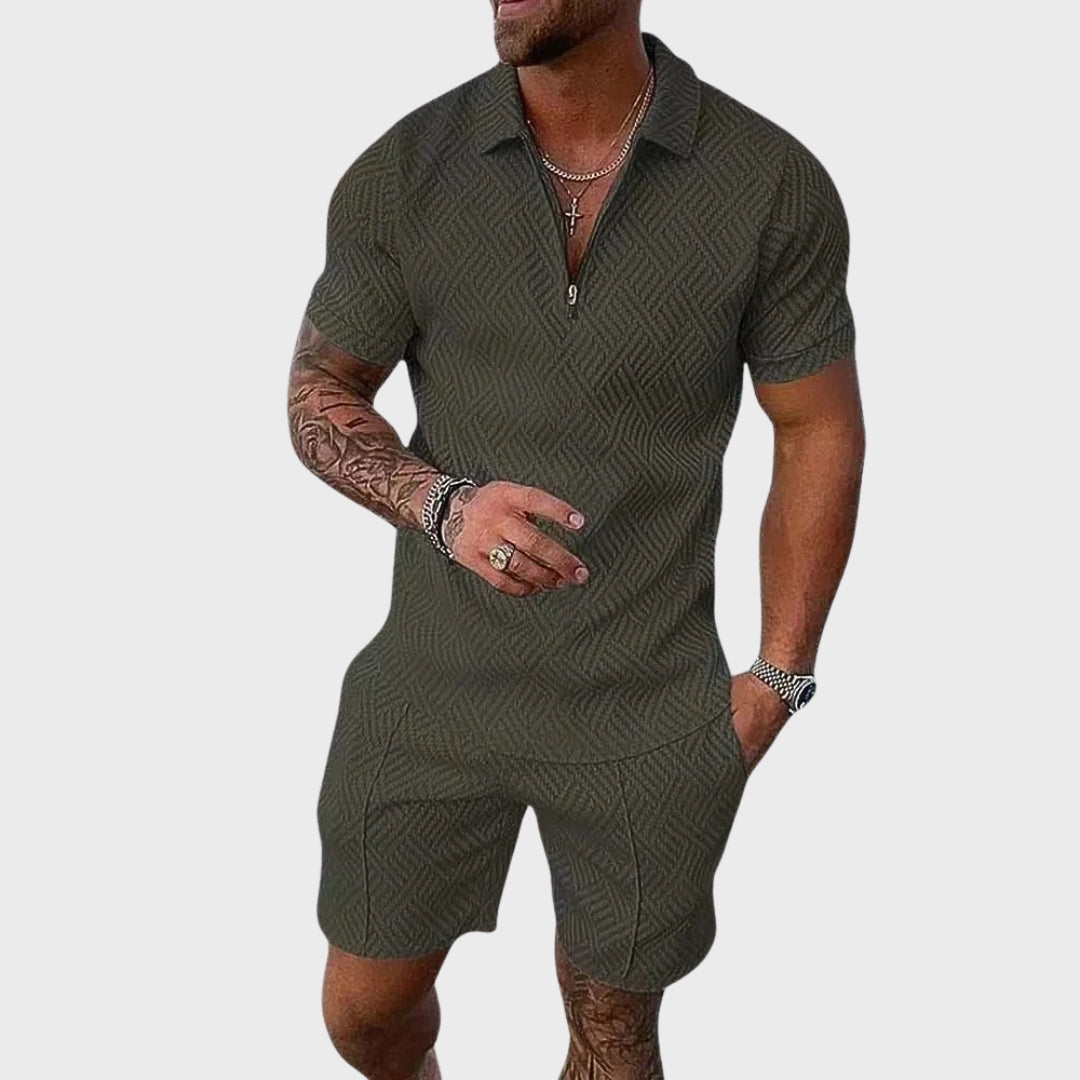 Set Elegante André: Camicia Polo e Pantaloni Corti per un Look Estivo Perfetto!