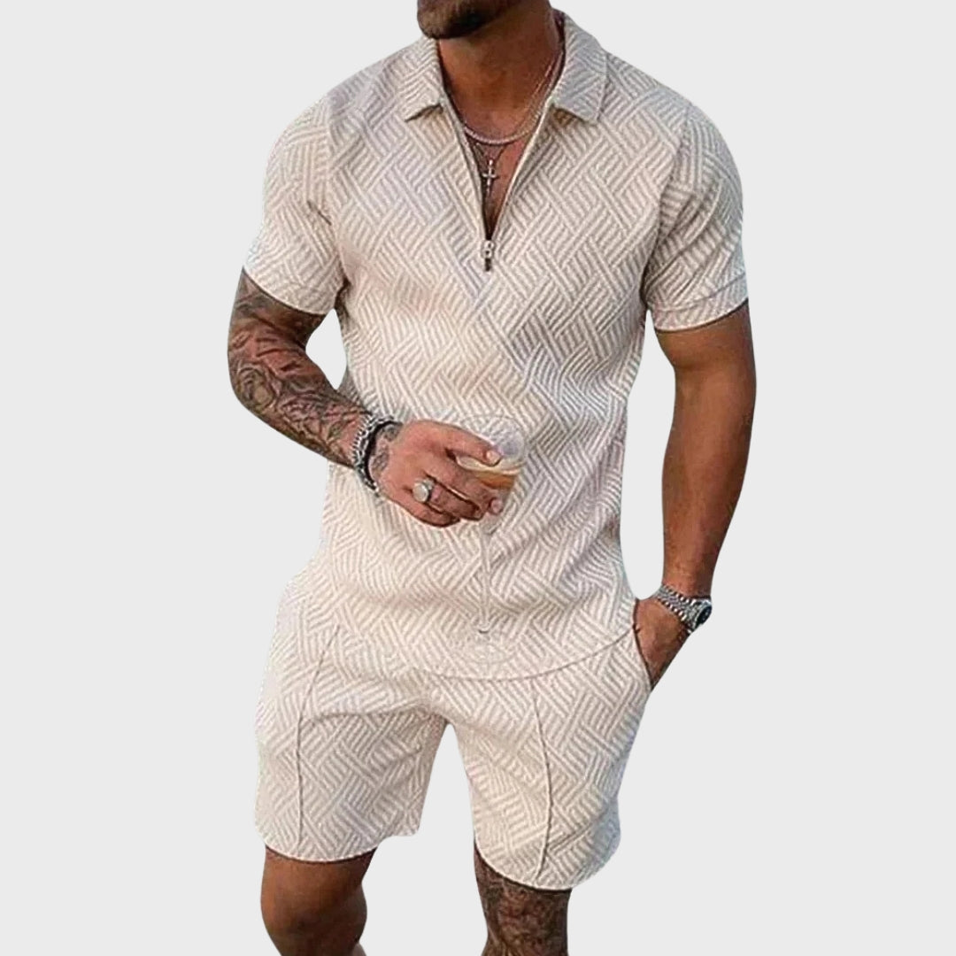 Set Elegante André: Camicia Polo e Pantaloni Corti per un Look Estivo Perfetto!