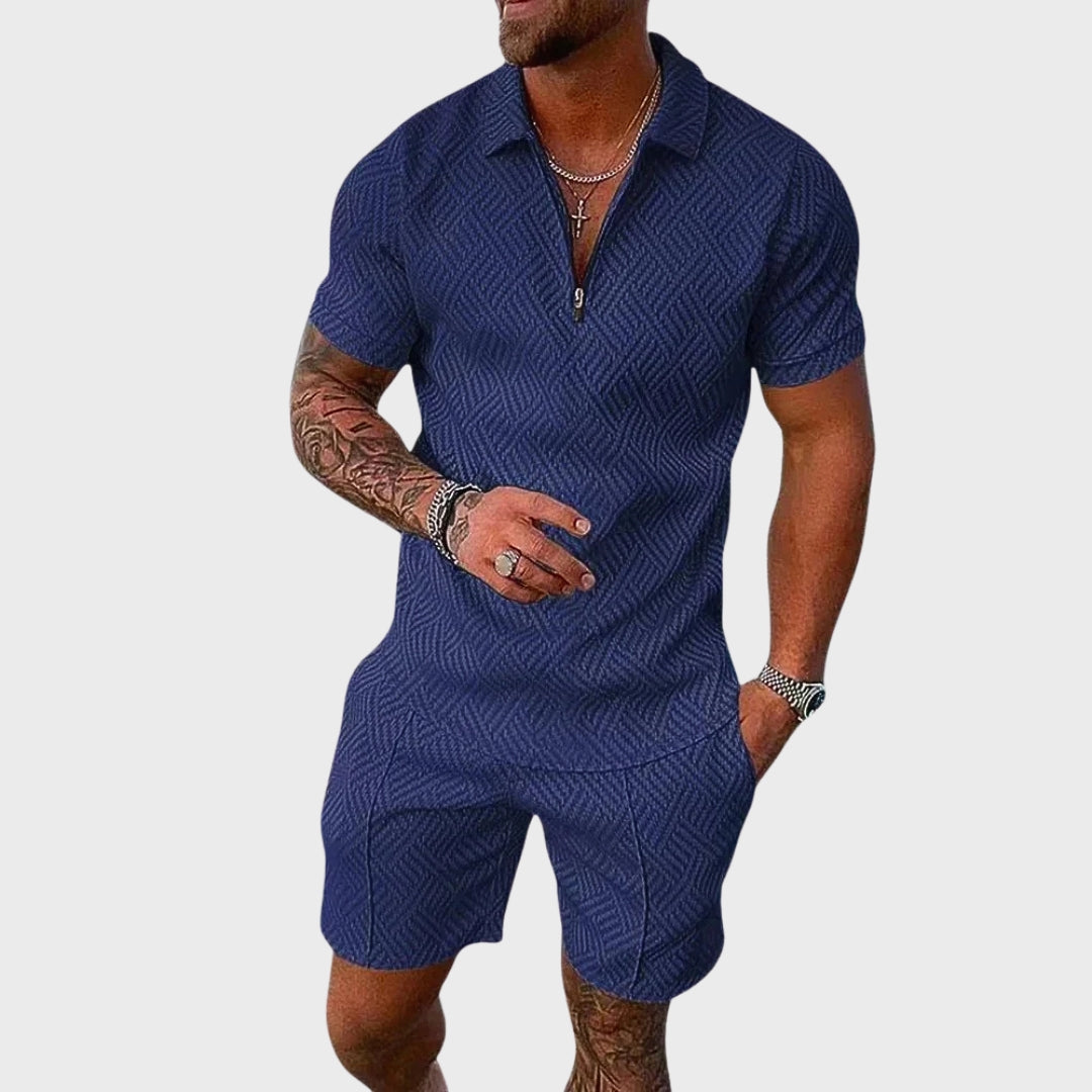 Set Elegante André: Camicia Polo e Pantaloni Corti per un Look Estivo Perfetto!