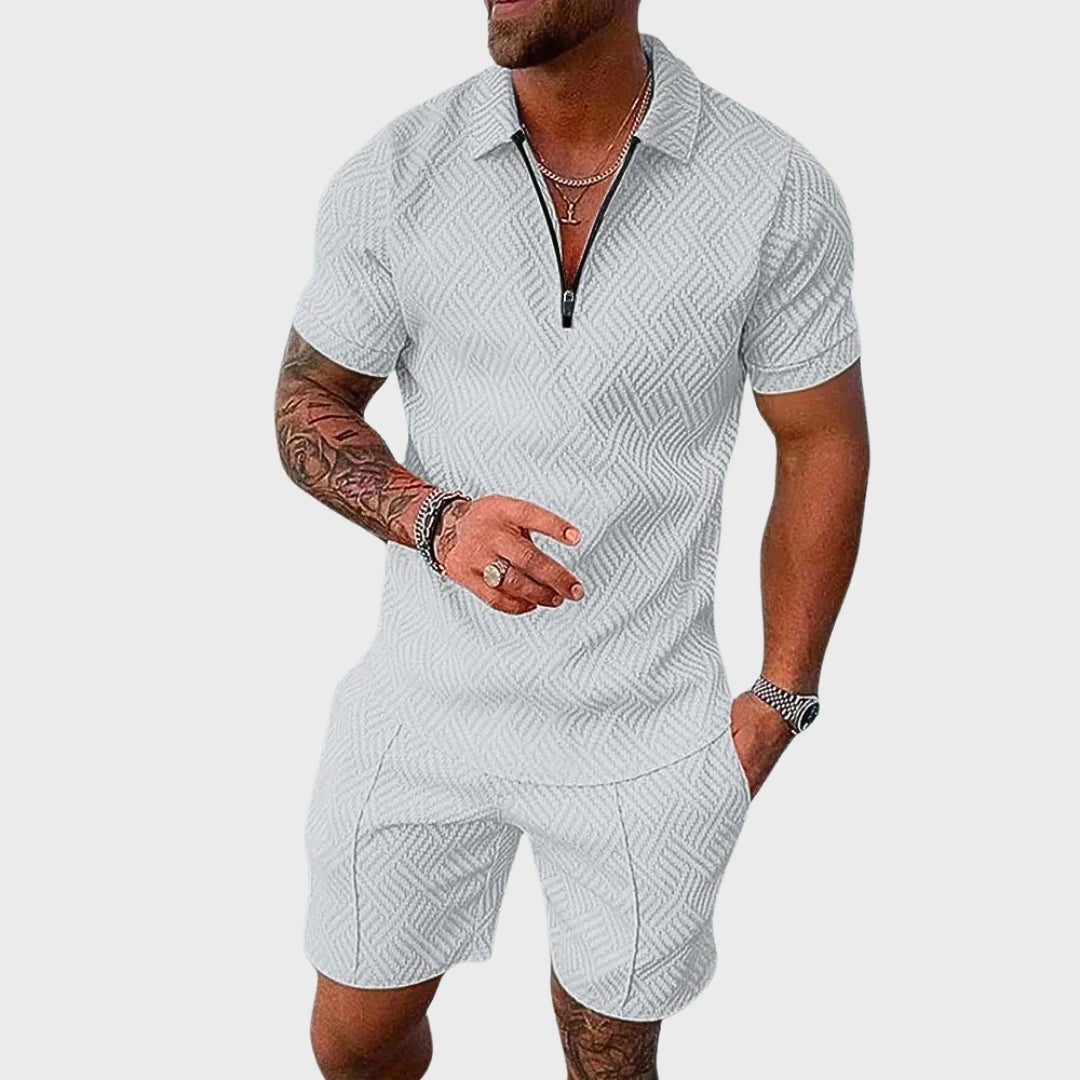 Set Elegante André: Camicia Polo e Pantaloni Corti per un Look Estivo Perfetto!