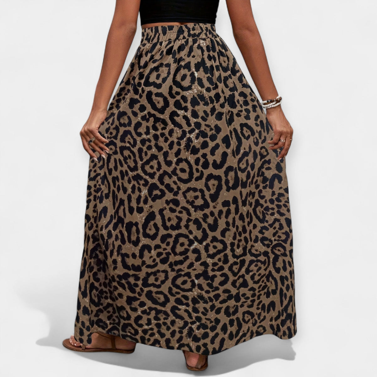 Stupenda Gonna Midi in Stile Leopardo - Eleganza Selvaggia per Ogni Occasione!