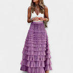 Stupenda Gonna Boho in Raso: Eleganza e Stile Unico