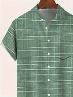 Camicia Haroyan Trendy con Motivo a Righe e Quadri - Stile Unico per Ogni Occasione!