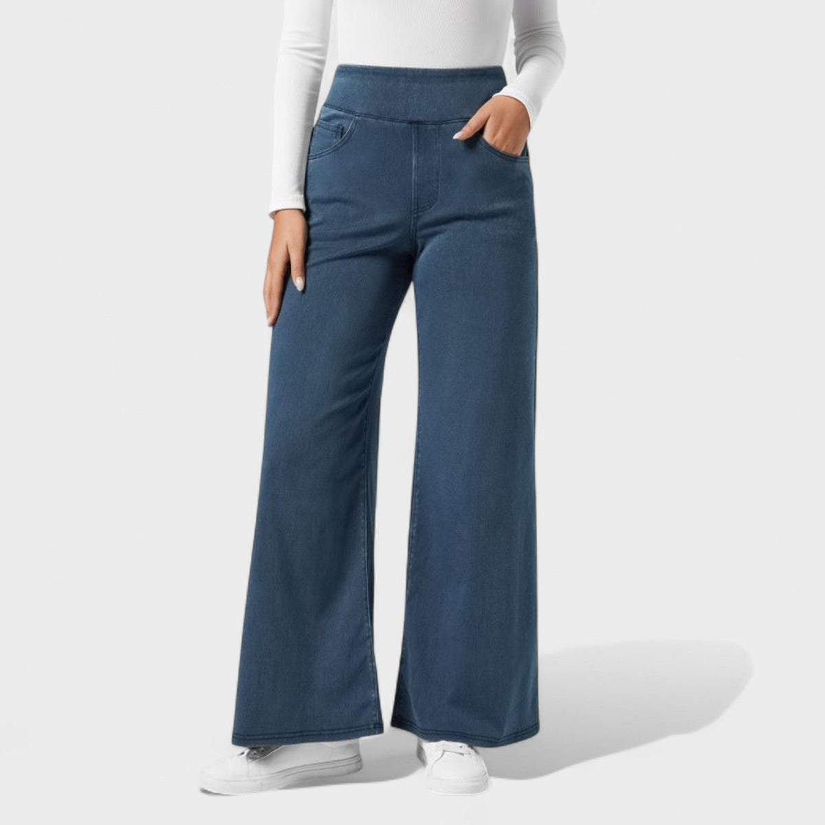 Irene - Pantaloni Denim a Gamba Larga: Stile e Comfort per Ogni Occasione!