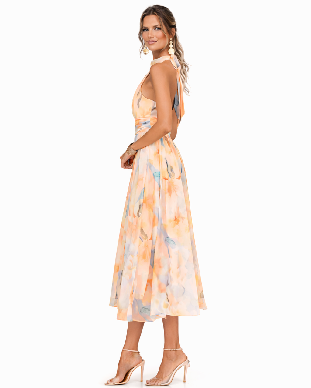 Aurora | Abito Halter con Stampa Acquerello - Eleganza e Stile Unici
