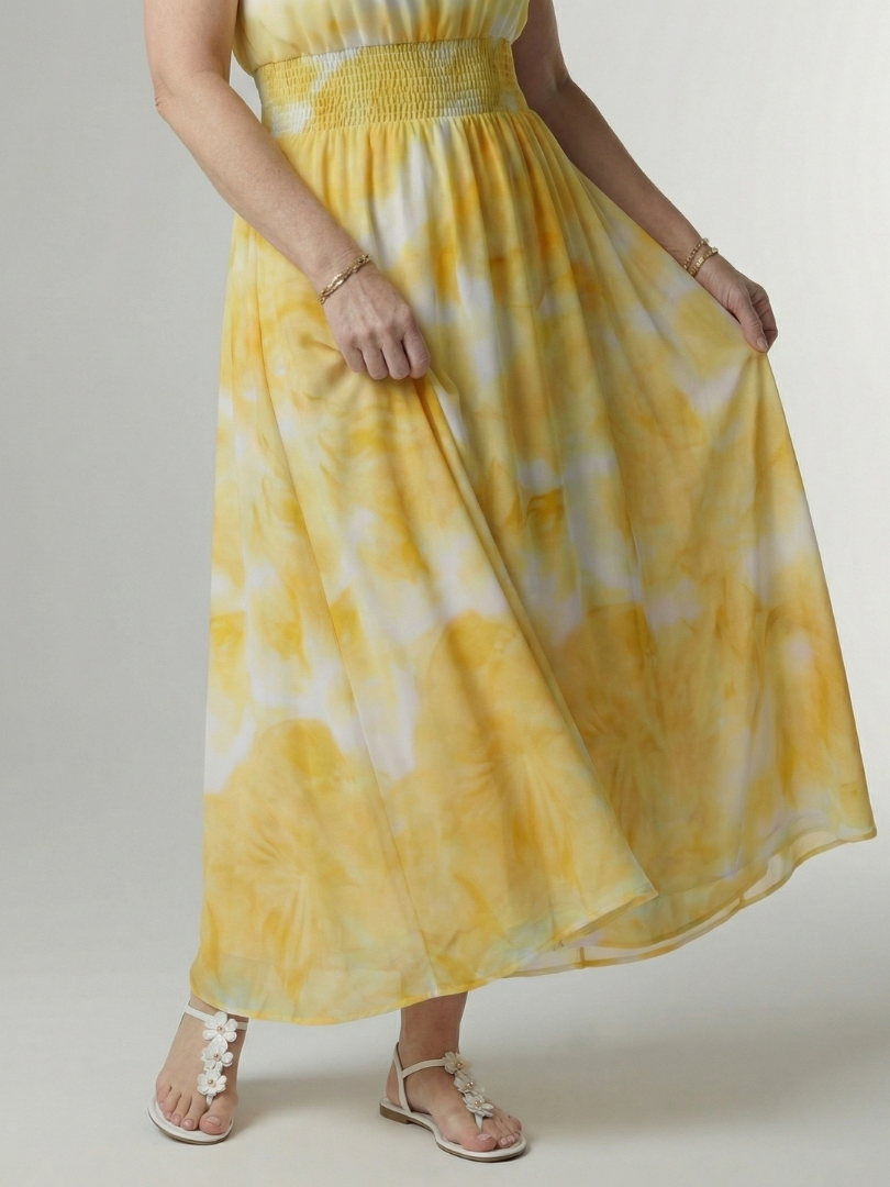 Sylin | Abito Midi Elegante con Scollo All'Americana - Stile e Comfort per Ogni Occasione!
