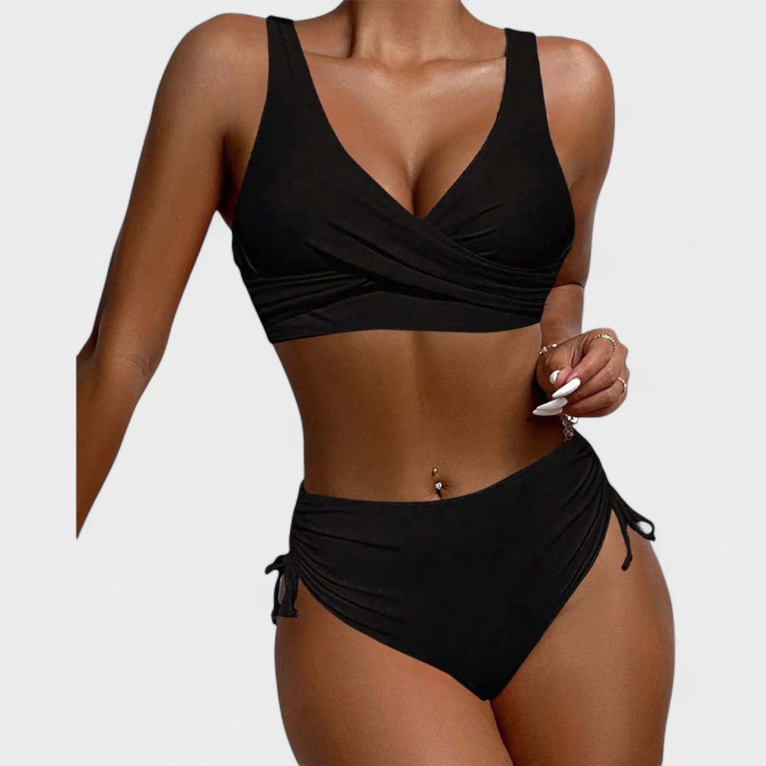 Helena - Bikini a Vita Alta con Top Incrociato: Eleganza e Comfort per l'Estate!