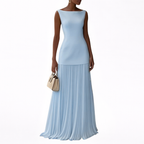 Celeste | Maxi Abito Plissettato Elegante per Ogni Occasione