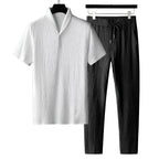 Set Elegante: Polo e Pantaloni in Cotone per un Look Fresco e Confortevole