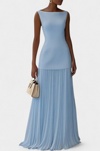 Abito da Sera Lungo in Chiffon Pieghettato Silvana - Eleganza Senza Tempo