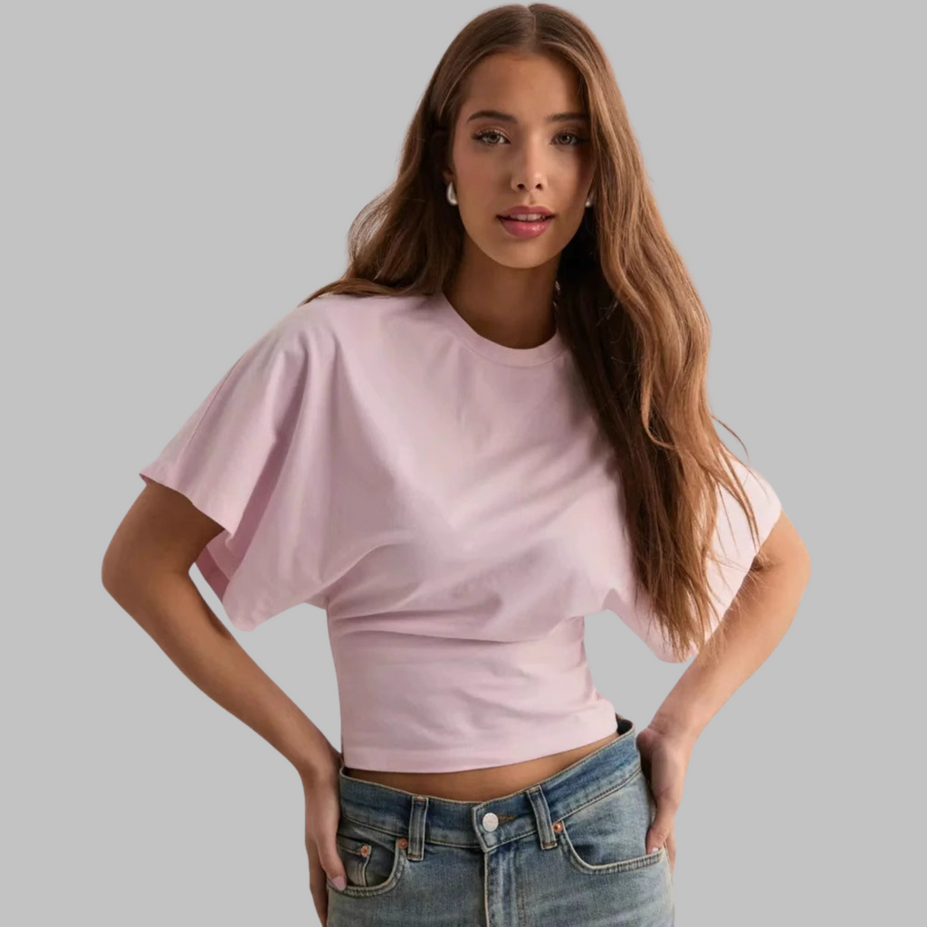 RAZI™ | Maglietta casual, dalla linea aderente, con maniche a tre quarti e scollo rotondo