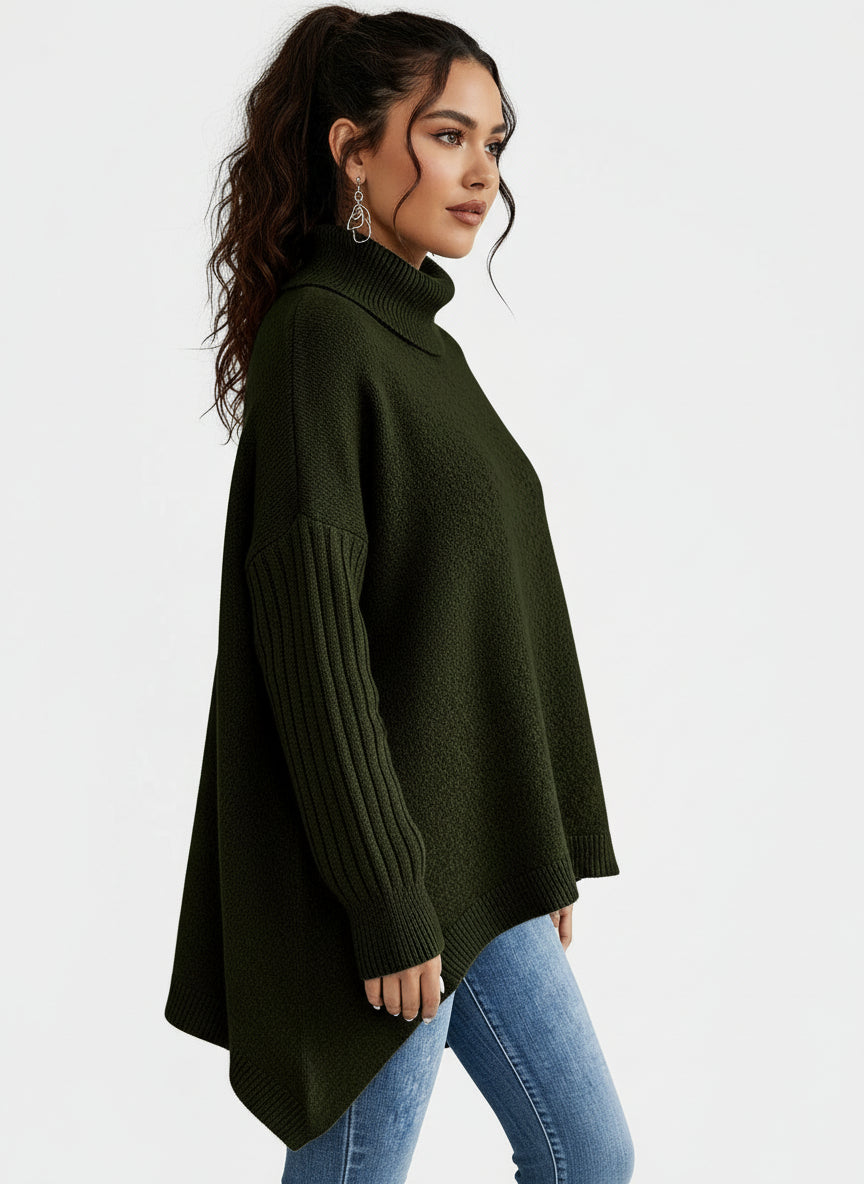 Maglione Lungo a Collo Alto™ | Eleganza Calda e Stile Inconfondibile