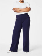 ELIZA™ | Eleganti pantaloni a gamba larga con bottoni dorati