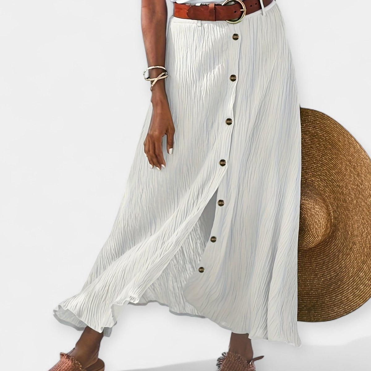 Elegante Gonna Lunga Semi Trasparente con Spacco: Stile e Femminilità