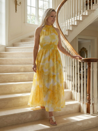 Sylin | Abito Midi Elegante con Scollo All'Americana - Stile e Comfort per Ogni Occasione!