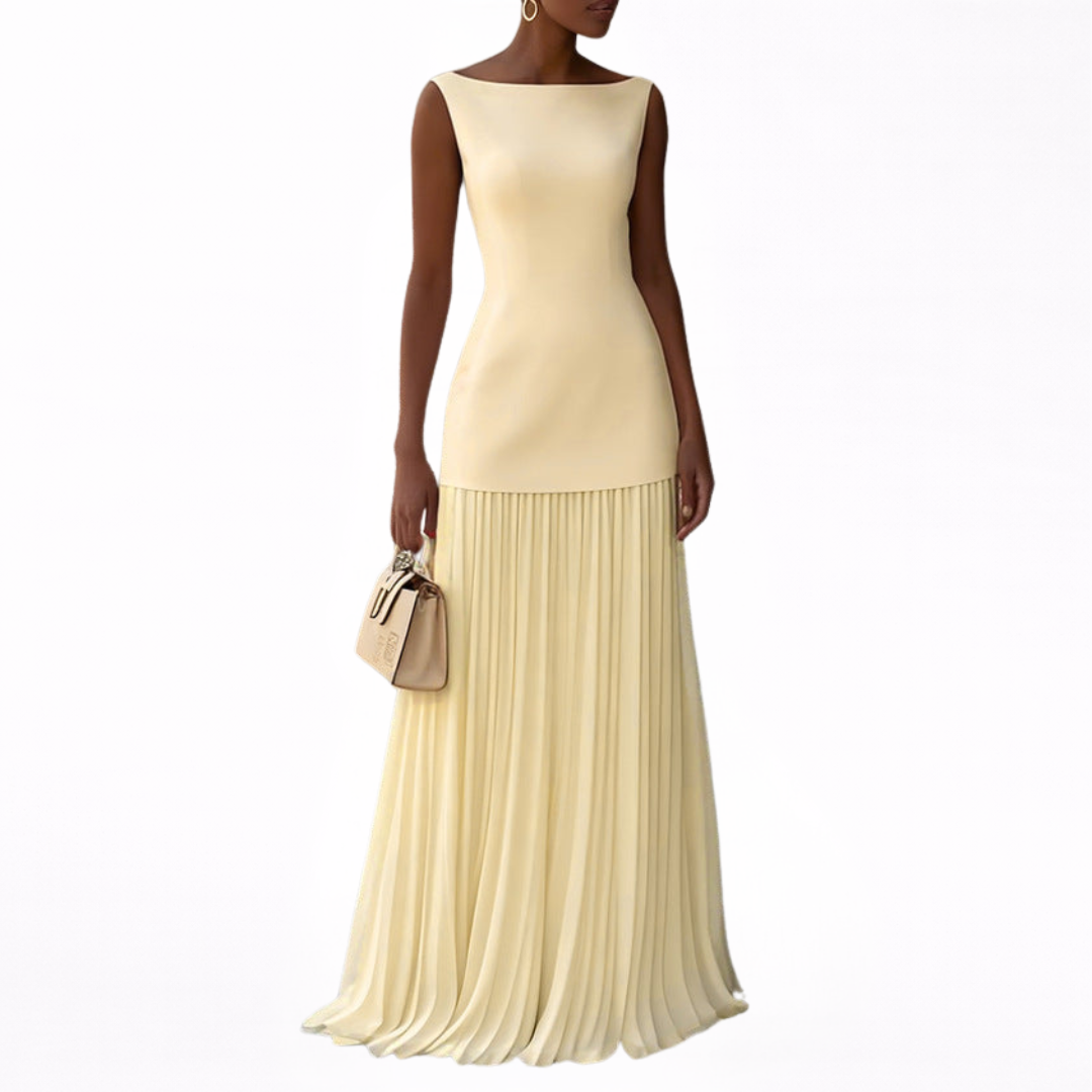 Celeste | Maxi Abito Plissettato Elegante per Ogni Occasione