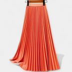 Elegante Gonna Lunga Plissettata in Satin: Stile e Comfort per Ogni Occasione!