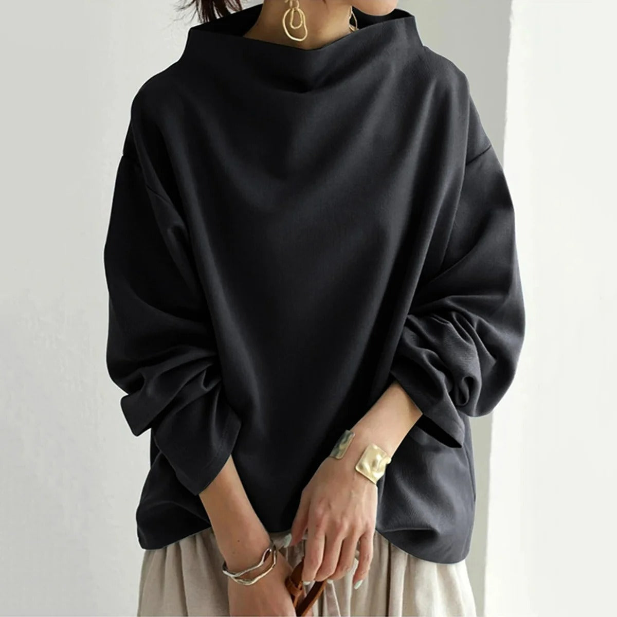 Jersey Susi™ Oversize Nero - Comfort e Stile per Ogni Occasione!