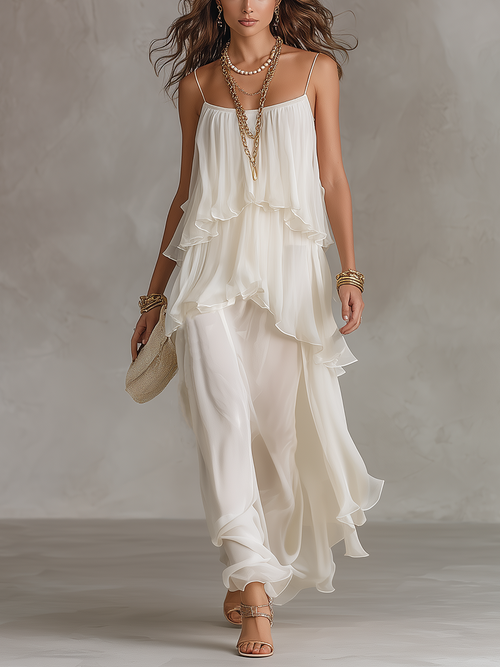 AURELIA | Abito Maxi in Chiffon Elegante