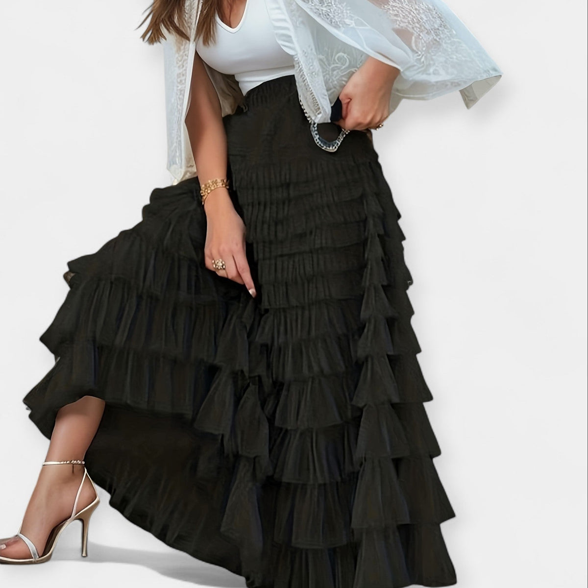 Elegante Gonna con Dettagli in Tulle: Stile e Raffinatezza per Ogni Occasione