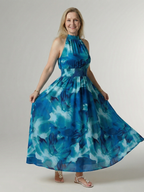 Sylin | Abito Midi Elegante con Scollo All'Americana - Stile e Comfort per Ogni Occasione!