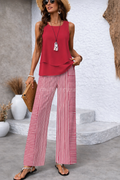 ROSALBA™ | Completo estivo 2 pezzi – Top senza maniche e pantaloni a gamba larga a righe