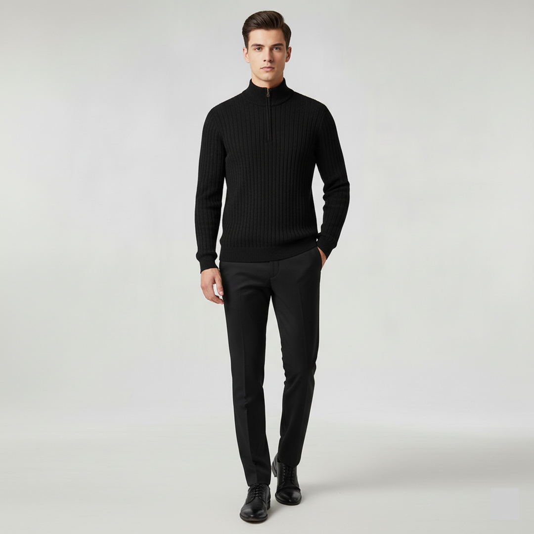 ZERMATT Maglione Mezza Zip Collo Alto - Stile e Comfort per l'Inverno