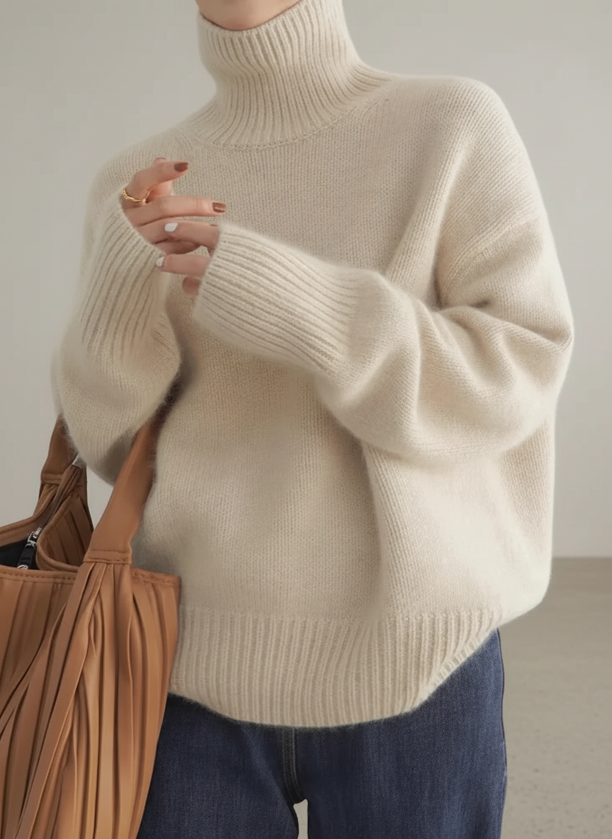 MIA™ | MAGLIONE IN CASHMERE A COLLO ALTO - Eleganza e Comfort