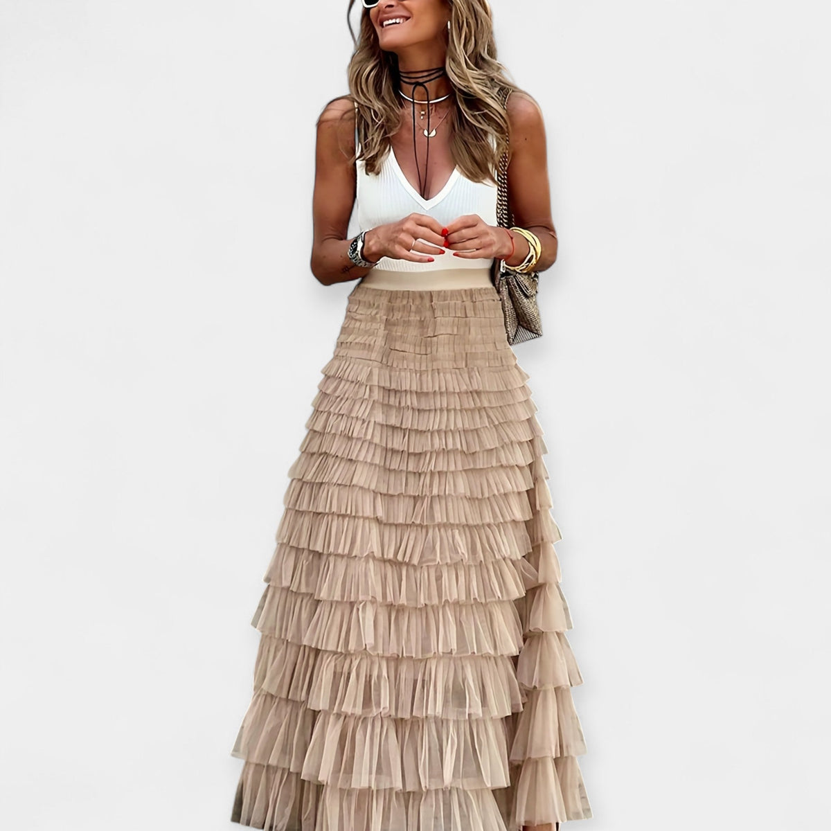 Stupenda Gonna Boho in Raso: Eleganza e Stile Unico