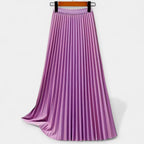 Elegante Gonna Lunga Plissettata in Satin: Stile e Comfort per Ogni Occasione!