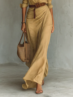Camille™ | Maxi Abito Elegante con Rever e Cintura in Vita - Stile Unico per Ogni Occasione!