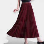 Elegante Gonna Lunga Plissettata in Satin: Stile e Comfort per Ogni Occasione!