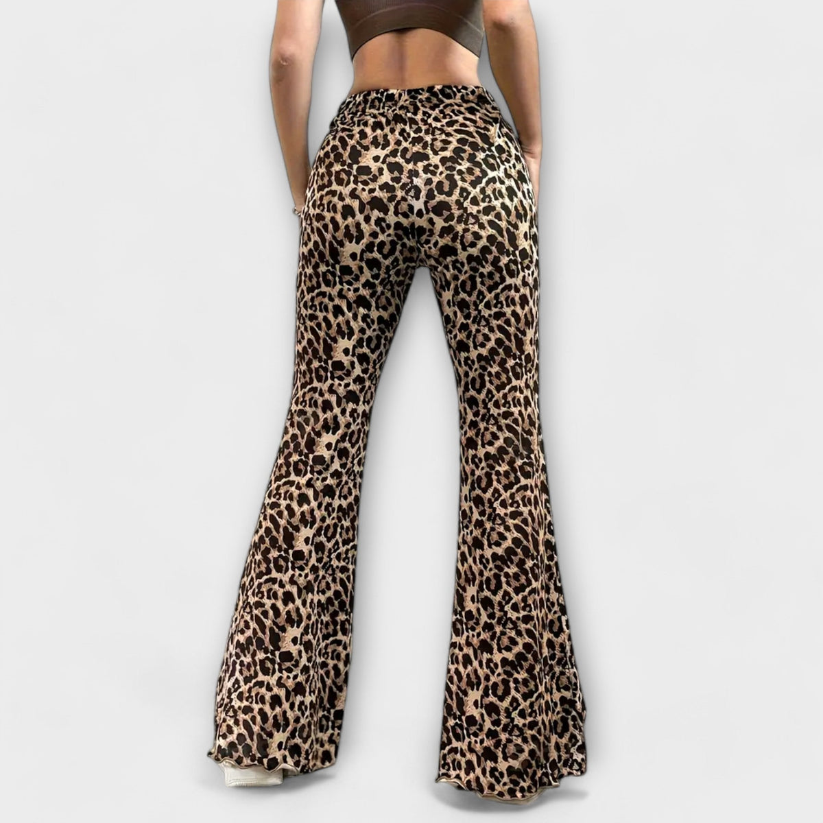 Francisca - Pantaloni Bootcut con Stampa Leopardata: Stile e Comfort per Ogni Occasione!