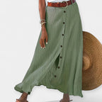 Elegante Gonna Lunga Semi Trasparente con Spacco: Stile e Femminilità