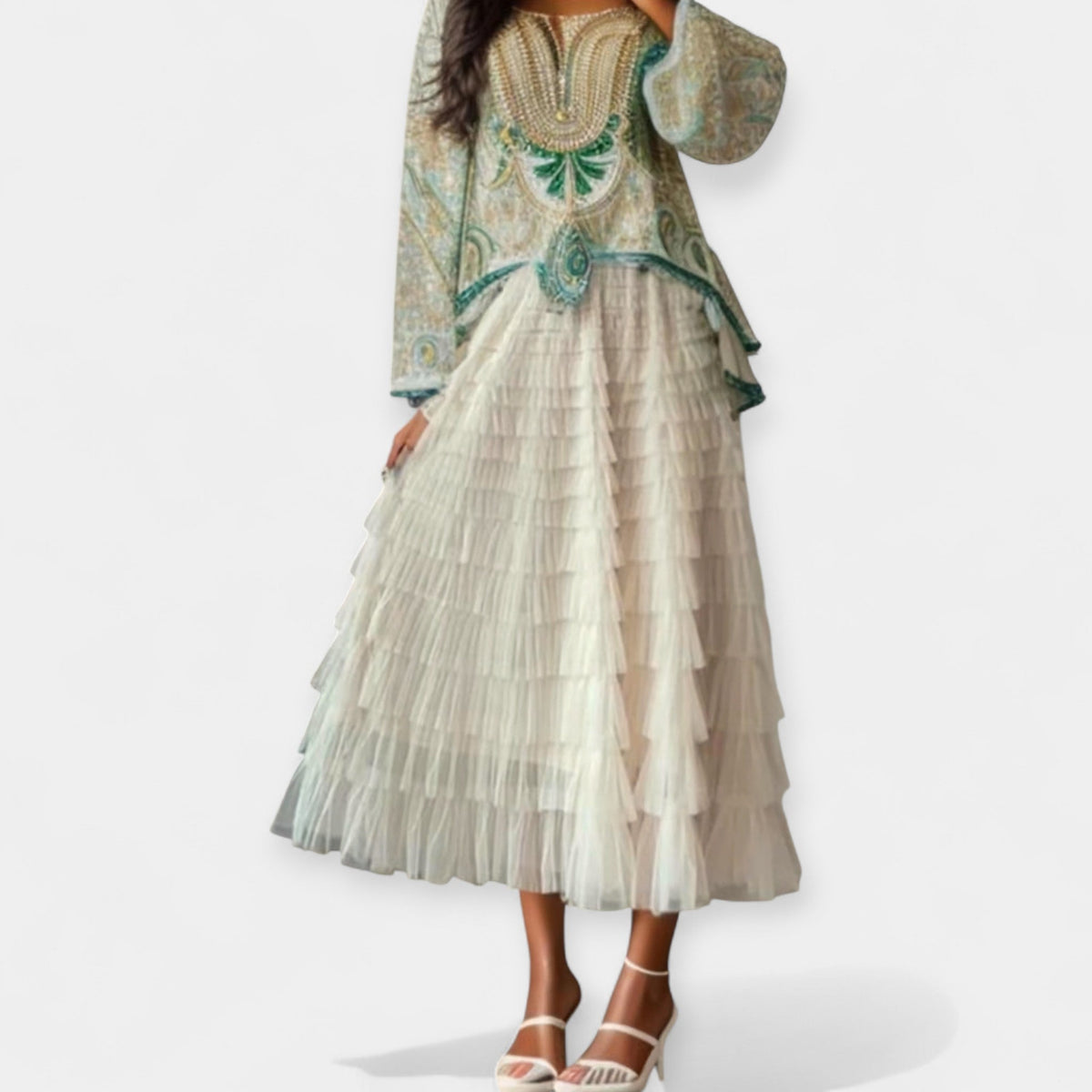 Elegante Gonna con Dettagli in Tulle: Stile e Raffinatezza per Ogni Occasione