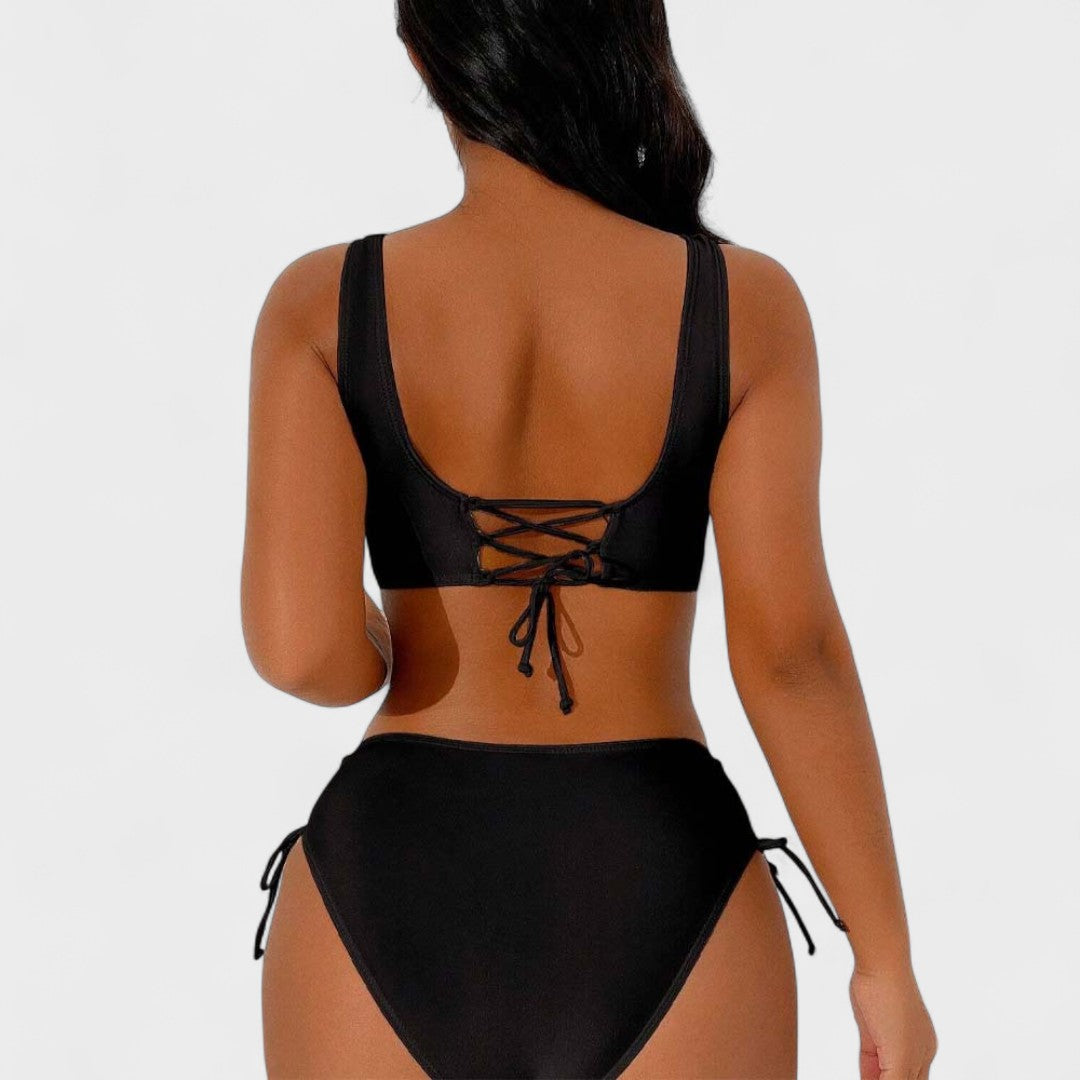 Helena - Bikini a Vita Alta con Top Incrociato: Eleganza e Comfort per l'Estate!