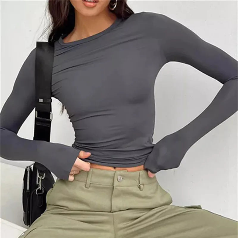 ELSPETH™ | Maglietta a maniche lunghe Essential – Vestibilità aderente e stile intramontabile